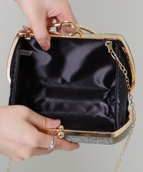 Lace Ladies(レースレディース)の「メタリック リング コンパクト がま口 ハンドバッグ(クラッチバッグ・レディース・グレー/シルバー/ブラック/ゴールド・FREE)」の21枚目の写真