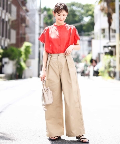 a.v.v(アーヴェヴェ)の「【洗える】チノタックワイドパンツ(チノパンツ・レディース・ベージュ/アイボリー・40/36/38/42/34)」の13枚目の写真