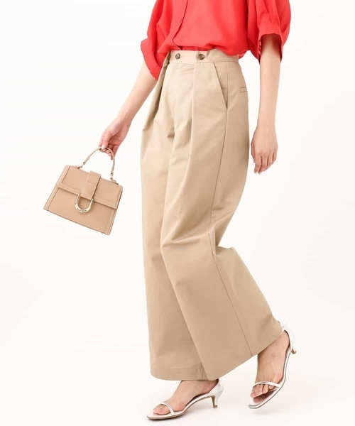 a.v.v（アーヴェヴェ）の「【洗える】チノタックワイドパンツ（チノパンツ・レディース・ベージュ/アイボリー・40/36/38/42/34）」の17枚目の写真