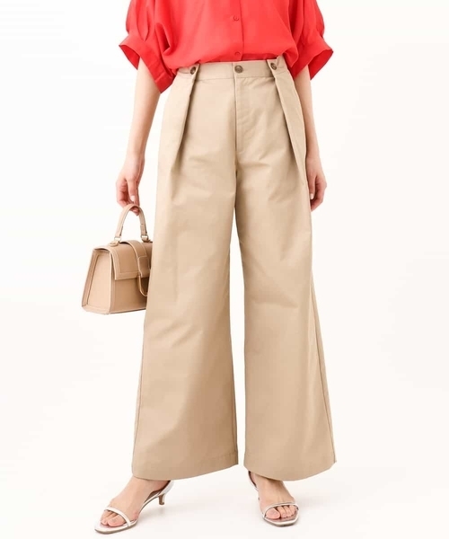 a.v.v（アーヴェヴェ）の「【洗える】チノタックワイドパンツ（チノパンツ・レディース・ベージュ/アイボリー・40/36/38/42/34）」の18枚目の写真