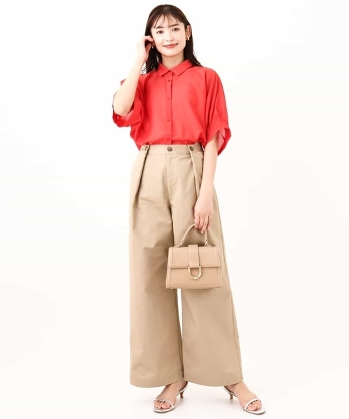 a.v.v（アーヴェヴェ）の「【洗える】チノタックワイドパンツ（チノパンツ・レディース・ベージュ/アイボリー・40/36/38/42/34）」の21枚目の写真