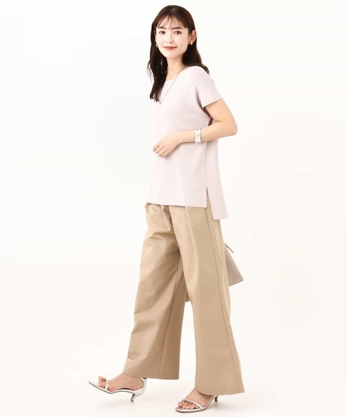 a.v.v（アーヴェヴェ）の「【洗える】チノタックワイドパンツ（チノパンツ・レディース・ベージュ/アイボリー・40/36/38/42/34）」の11枚目の写真