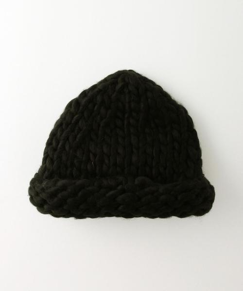 Another Edition(アナザーエディション)の「ビッグニットキャップ/AE BIG KNIT CAP(ニットキャップ/ビーニー・レディース・オフホワイト/ブラック/ライトグレー/ベージュ/ライトピンク・フリー)」の3枚目の写真
