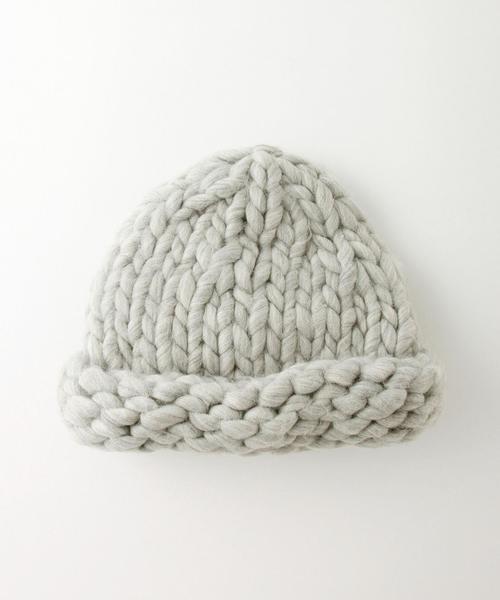Another Edition(アナザーエディション)の「ビッグニットキャップ/AE BIG KNIT CAP(ニットキャップ/ビーニー・レディース・オフホワイト/ブラック/ライトグレー/ベージュ/ライトピンク・フリー)」の6枚目の写真