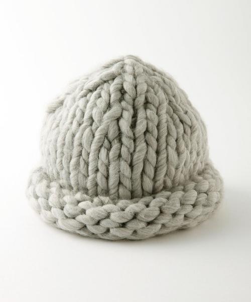Another Edition(アナザーエディション)の「ビッグニットキャップ/AE BIG KNIT CAP(ニットキャップ/ビーニー・レディース・オフホワイト/ブラック/ライトグレー/ベージュ/ライトピンク・フリー)」の8枚目の写真