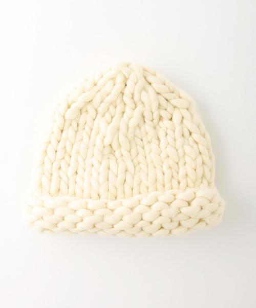 Another Edition(アナザーエディション)の「ビッグニットキャップ/AE BIG KNIT CAP(ニットキャップ/ビーニー・レディース・オフホワイト/ブラック/ライトグレー/ベージュ/ライトピンク・フリー)」の11枚目の写真