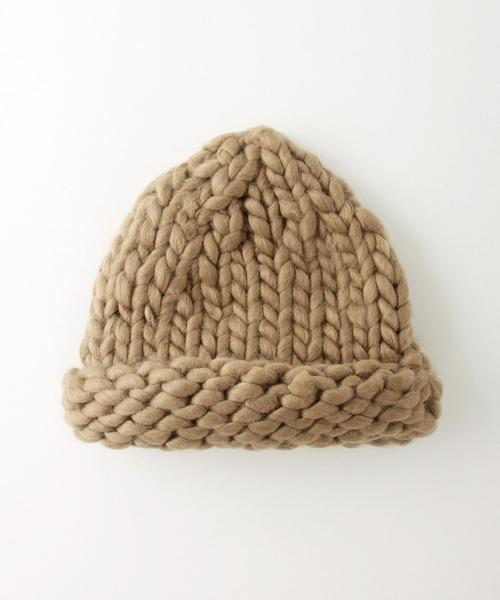 Another Edition(アナザーエディション)の「ビッグニットキャップ/AE BIG KNIT CAP(ニットキャップ/ビーニー・レディース・オフホワイト/ブラック/ライトグレー/ベージュ/ライトピンク・フリー)」の12枚目の写真
