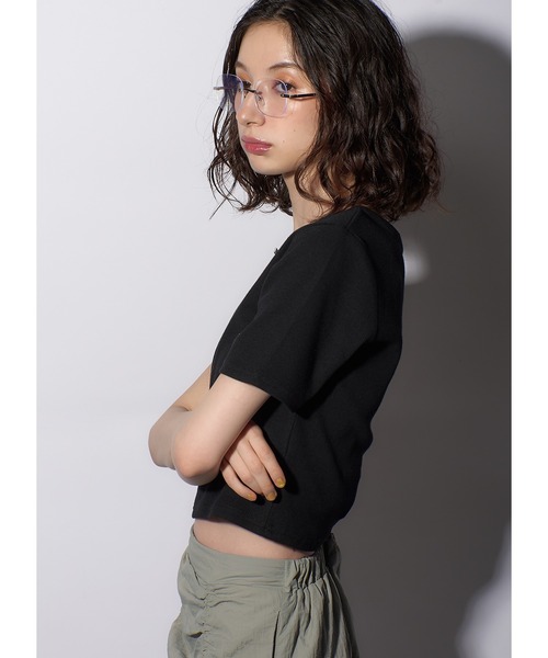 Adoon plain(アドーンプレーン)の「ネックリボンTシャツ(Tシャツ/カットソー・レディース・ブラック/ホワイト/レッド/サックスブルー・FREE)」の17枚目の写真