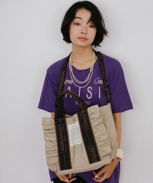 テムズ フリル2WAYショルダーバッグ-L-NAVYテープ　シアタープロダクツ テムズ フリル2WAYショルダーバッグ-L-/NAVYテープ/パソコン13