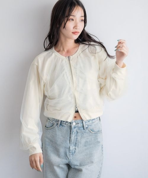 LOWRYS FARM(ローリーズファーム)の「チュールドッキングカーディガン 138852(カーディガン/ボレロ・レディース・アイボリー/ブラック/レッド・FREE)」の12枚目の写真