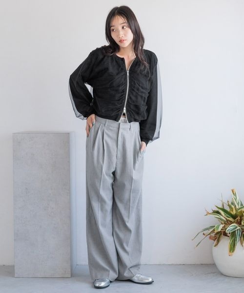 LOWRYS FARM(ローリーズファーム)の「チュールドッキングカーディガン 138852(カーディガン/ボレロ・レディース・アイボリー/ブラック/レッド・FREE)」の10枚目の写真