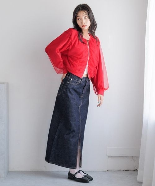 LOWRYS FARM(ローリーズファーム)の「チュールドッキングカーディガン 138852(カーディガン/ボレロ・レディース・アイボリー/ブラック/レッド・FREE)」の19枚目の写真