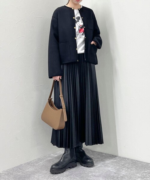 Traditional Weatherwear（トラディショナルウェザーウェア）の「【別注】【Traditional Weatherwear/トラディショナル ウェザーウェア】ARKLEY A-LINE W-FACE JERSEYコート（ブルゾン・レディース・ブラック・34/32）」の22枚目の写真