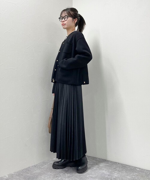 Traditional Weatherwear（トラディショナルウェザーウェア）の「【別注】【Traditional Weatherwear/トラディショナル ウェザーウェア】ARKLEY A-LINE W-FACE JERSEYコート（ブルゾン・レディース・ブラック・34/32）」の21枚目の写真