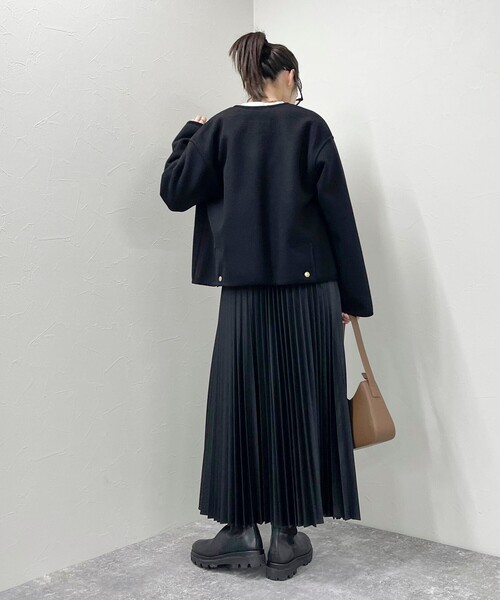 Traditional Weatherwear（トラディショナルウェザーウェア）の「【別注】【Traditional Weatherwear/トラディショナル ウェザーウェア】ARKLEY A-LINE W-FACE JERSEYコート（ブルゾン・レディース・ブラック・34/32）」の20枚目の写真