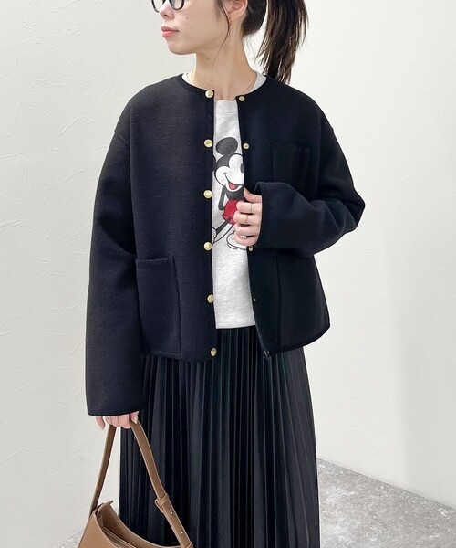 Traditional Weatherwear（トラディショナルウェザーウェア）の「【別注】【Traditional Weatherwear/トラディショナル ウェザーウェア】ARKLEY A-LINE W-FACE JERSEYコート（ブルゾン・レディース・ブラック・34/32）」の16枚目の写真