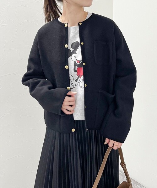 Traditional Weatherwear（トラディショナルウェザーウェア）の「【別注】【Traditional Weatherwear/トラディショナル ウェザーウェア】ARKLEY A-LINE W-FACE JERSEYコート（ブルゾン・レディース・ブラック・34/32）」の13枚目の写真