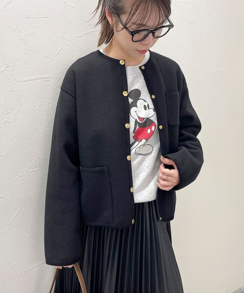Traditional Weatherwear（トラディショナルウェザーウェア）の「【別注】【Traditional Weatherwear/トラディショナル ウェザーウェア】ARKLEY A-LINE W-FACE JERSEYコート（ブルゾン・レディース・ブラック・34/32）」の10枚目の写真