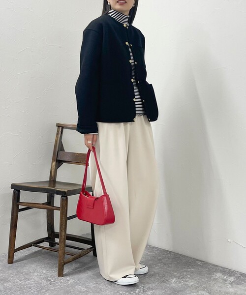 Traditional Weatherwear（トラディショナルウェザーウェア）の「【別注】【Traditional Weatherwear/トラディショナル ウェザーウェア】ARKLEY A-LINE W-FACE JERSEYコート（ブルゾン・レディース・ブラック・34/32）」の8枚目の写真