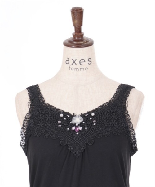 axes femme(アクシーズファム)の「ビジュー×レース使いタンク(タンクトップ・レディース・ブラック/ラベンダー/キナリ・FREE)」の16枚目の写真
