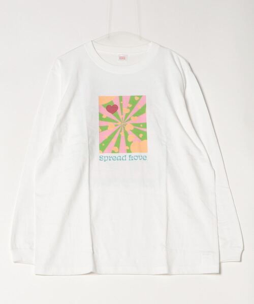 INNOCENT(イノセント)の「『Spread Love』オリジナルプリント L/S T(Tシャツ/カットソー・レディース・ホワイト/ブラック・MEDIUM/LARGE)」の1枚目の写真