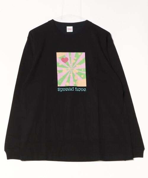INNOCENT(イノセント)の「『Spread Love』オリジナルプリント L/S T(Tシャツ/カットソー・レディース・ホワイト/ブラック・MEDIUM/LARGE)」の2枚目の写真
