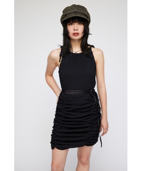 LAGUA GEM（ラグアジェム）の「BUMPY MIX キャミワンピース（ワンピース・レディース・ホワイト/ブラック/カーキ・FREE）」の10枚目の写真