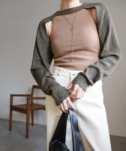 select MOCA（セレクトモカ）の「リブニットボレロセットトップス  