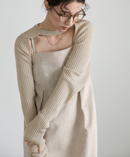 セール】リブニットボレロセットトップス（ニット/セーター）｜select