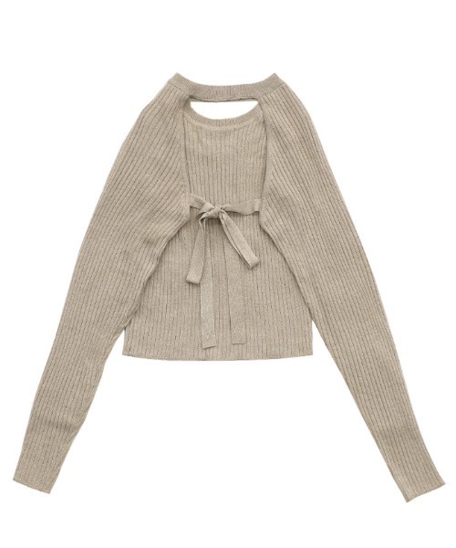 セール】リブニットボレロセットトップス（ニット/セーター