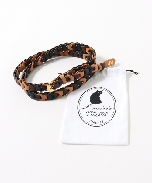 m's braque（エムズブラック）の「m’s braque x ilmicio(エムズ ブラック×イルミーチョ)BOUCLE 別注フルハンドベルト（ベルト・メンズ・ベージュ/ブラック/その他・FREE）」の5枚目の写真