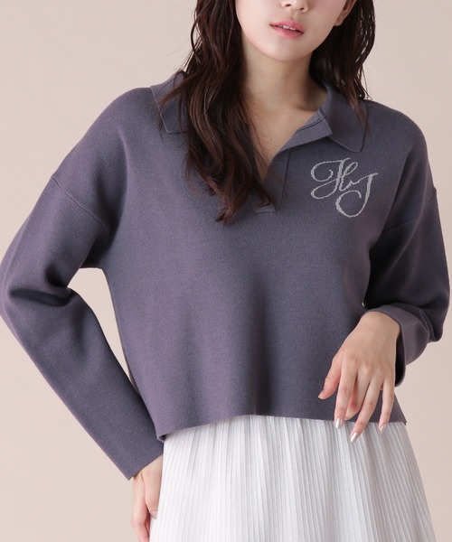 JILL by JILL STUART（ジルバイジルスチュアート）の「◇スキッパーニットトップス（ニット/セーター・レディース・ベージュ/ブルー系その他/ホワイト系その他・FREE）」の3枚目の写真