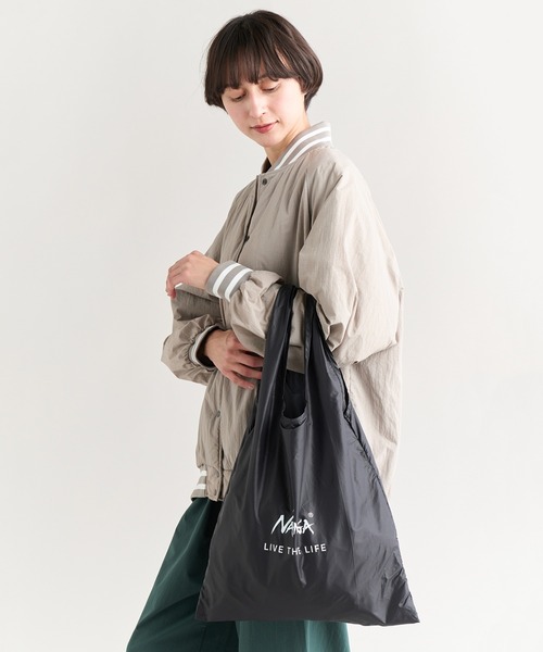 NANGA（ナンガ）の「NANGA POCKETABLE ECO BAG(LIVE THE LIFE)/ナンガ ポケッタブル エコバッグ（エコバッグ/サブバッグ・メンズ・ブラック/ブラウン系その他/マスタード/ゴールド/グレー/オレンジ/ターコイズブルー・FREE）」の9枚目の写真