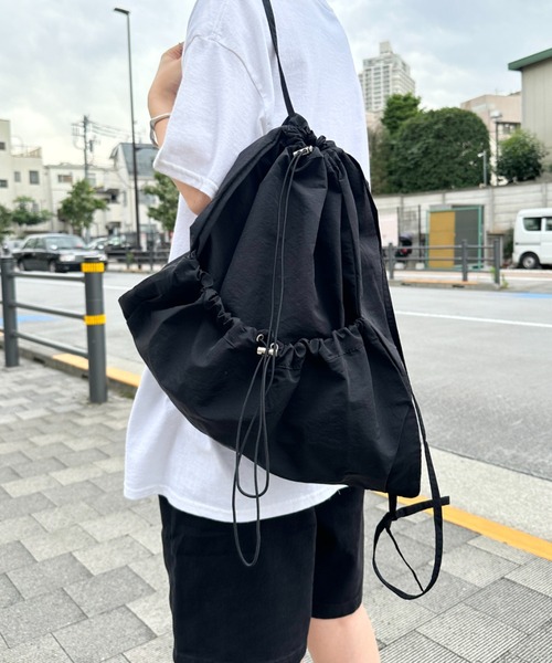 ネイビー ブラック グリーン チェック ドローコード バックパック ナップサック ASSORT DRAW CORD KNAPSACK/アソートドローコードナップサック