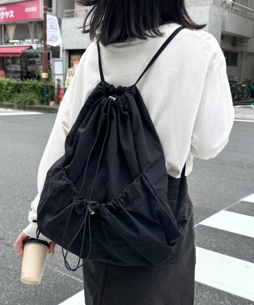 ネイビー ブラック グリーン チェック ドローコード バックパック ナップサック ASSORT DRAW CORD KNAPSACK/アソートドローコードナップサック