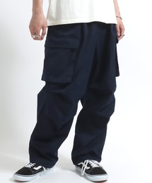 Salong hameu | タックワイドカーゴパンツ/バレルパンツ/バルーンパンツ メンズ レディース ユニセックス(カーゴパンツ)