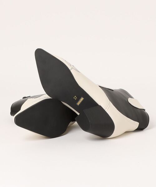 mio notis（ミオノティス）の「【mio notis】ショートウエスタンブーツ　40412（ブーツ・レディース・ブラック×ホワイト/アイボリー/ブラック・37/38/39/36）」の5枚目の写真