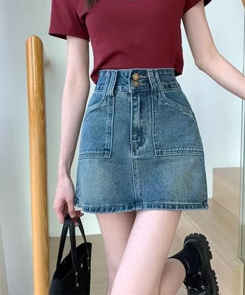 バレンシアガ CAGOLE デニム ミニスカート ライトブルー 2023-24 AW(秋冬) BALENCIAGA(バレンシアガ) ミニスカート