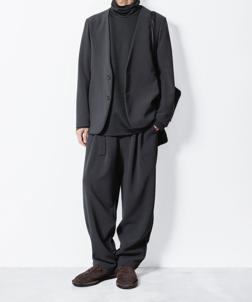 ATTACHMENT(アタッチメント)の「PE ストレッチ ダブルクロス カラーレスジャケット / PE STRETCH DOUBLE CLOTH COLLARLESS JKT(ノーカラージャケット・メンズ・ブラック/グレー系1/ライトグレー系・1/2/3)」の22枚目の写真