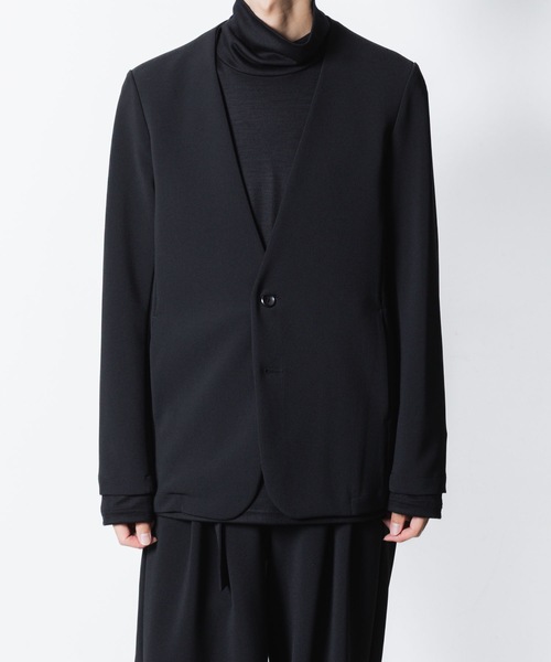 ATTACHMENT(アタッチメント)の「PE ストレッチ ダブルクロス カラーレスジャケット / PE STRETCH DOUBLE CLOTH COLLARLESS JKT(ノーカラージャケット・メンズ・ブラック/グレー系1/ライトグレー系・1/2/3)」の20枚目の写真