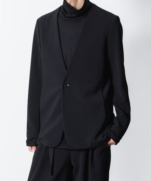 ATTACHMENT(アタッチメント)の「PE ストレッチ ダブルクロス カラーレスジャケット / PE STRETCH DOUBLE CLOTH COLLARLESS JKT(ノーカラージャケット・メンズ・ブラック/グレー系1/ライトグレー系・1/2/3)」の19枚目の写真