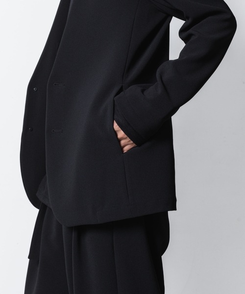 ATTACHMENT(アタッチメント)の「PE ストレッチ ダブルクロス カラーレスジャケット / PE STRETCH DOUBLE CLOTH COLLARLESS JKT(ノーカラージャケット・メンズ・ブラック/グレー系1/ライトグレー系・1/2/3)」の13枚目の写真