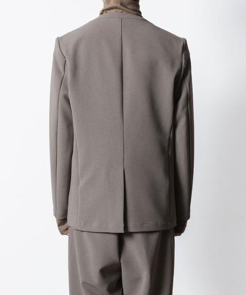 ATTACHMENT(アタッチメント)の「PE ストレッチ ダブルクロス カラーレスジャケット / PE STRETCH DOUBLE CLOTH COLLARLESS JKT(ノーカラージャケット・メンズ・ブラック/グレー系1/ライトグレー系・1/2/3)」の8枚目の写真