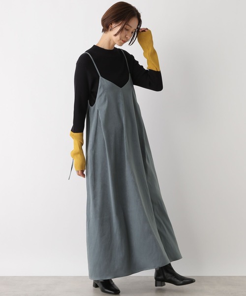 LEPSIM(レプシィム)の「2WAYキャミワンピース 133338(ワンピース・レディース・アイボリー/ブラック/ブルー/カーキブラウン/チャコールグレー・FREE)」の5枚目の写真