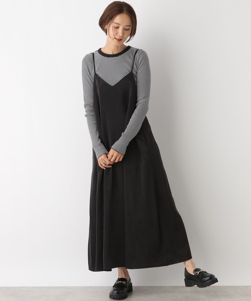 [LEPSIM] ﾚﾌﾟｼｨﾑ ﾜﾝﾋﾟｰｽ 産前・産後対応マタニティ／シャーリングVワンピース 420595