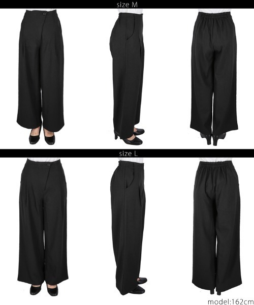 coca(coca)(コカ)の「レイヤードタックワイドパンツ(その他パンツ・レディース・ブラック/グレー・L/M)」の14枚目の写真