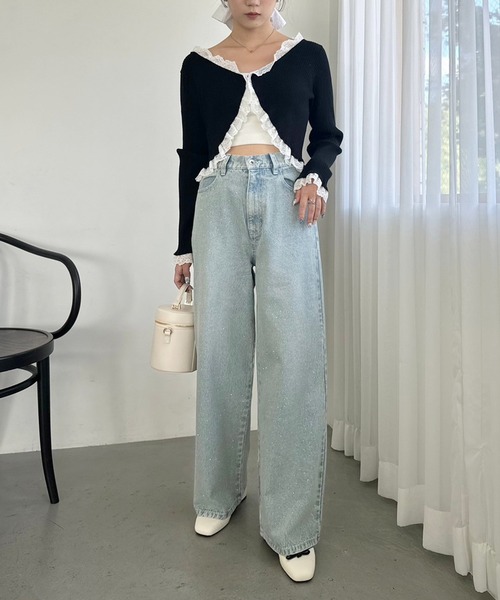 one after another NICE CLAUP（ワンアフターアナザーナイスクラップ）の「レースボレロカーディガン（カーディガン/ボレロ・レディース・ホワイト/ブラウン/ピンク/ブラック・FREE）」の14枚目の写真