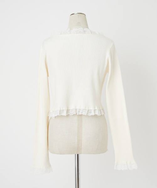 one after another NICE CLAUP（ワンアフターアナザーナイスクラップ）の「レースボレロカーディガン（カーディガン/ボレロ・レディース・ホワイト/ブラウン/ピンク/ブラック・FREE）」の9枚目の写真