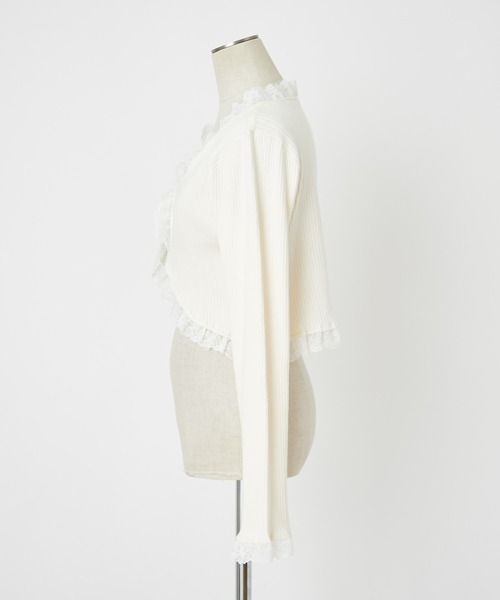 one after another NICE CLAUP（ワンアフターアナザーナイスクラップ）の「レースボレロカーディガン（カーディガン/ボレロ・レディース・ホワイト/ブラウン/ピンク/ブラック・FREE）」の8枚目の写真