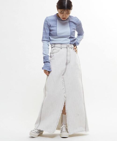 CONVERSE TOKYO（コンバーストウキョウ）の「【HL】DENIM SLIT SKIRT（デニムスカート・レディース・ホワイト/グレー・MEDIUM/SMALL）」の19枚目の写真